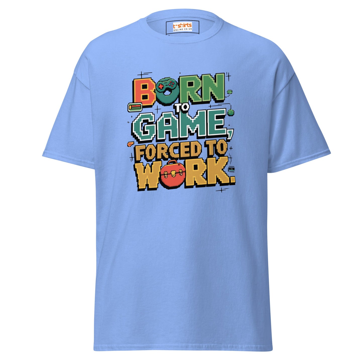 Born to Game | Retro T-Shirt - Carolina Blue - T-Shirts Online