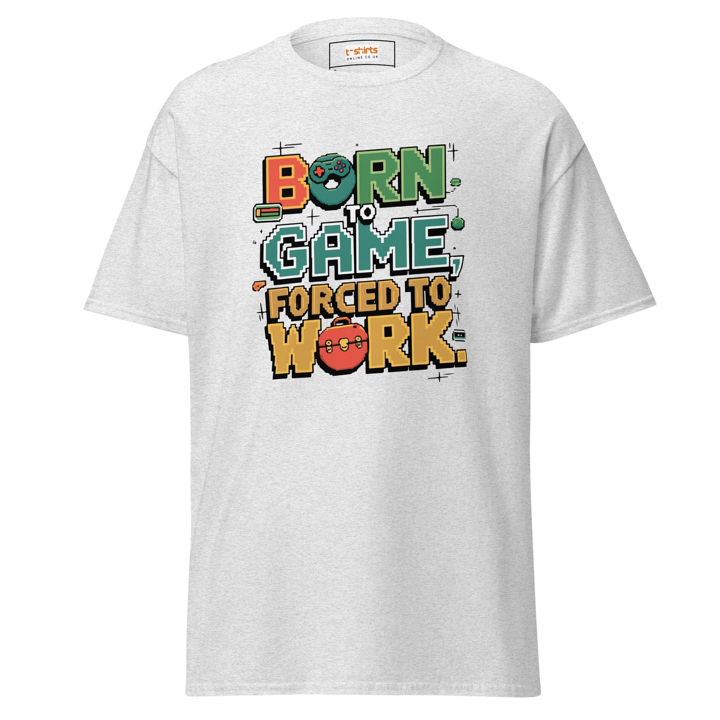 Born to Game | Retro T-Shirt - Ash - T-Shirts Online
