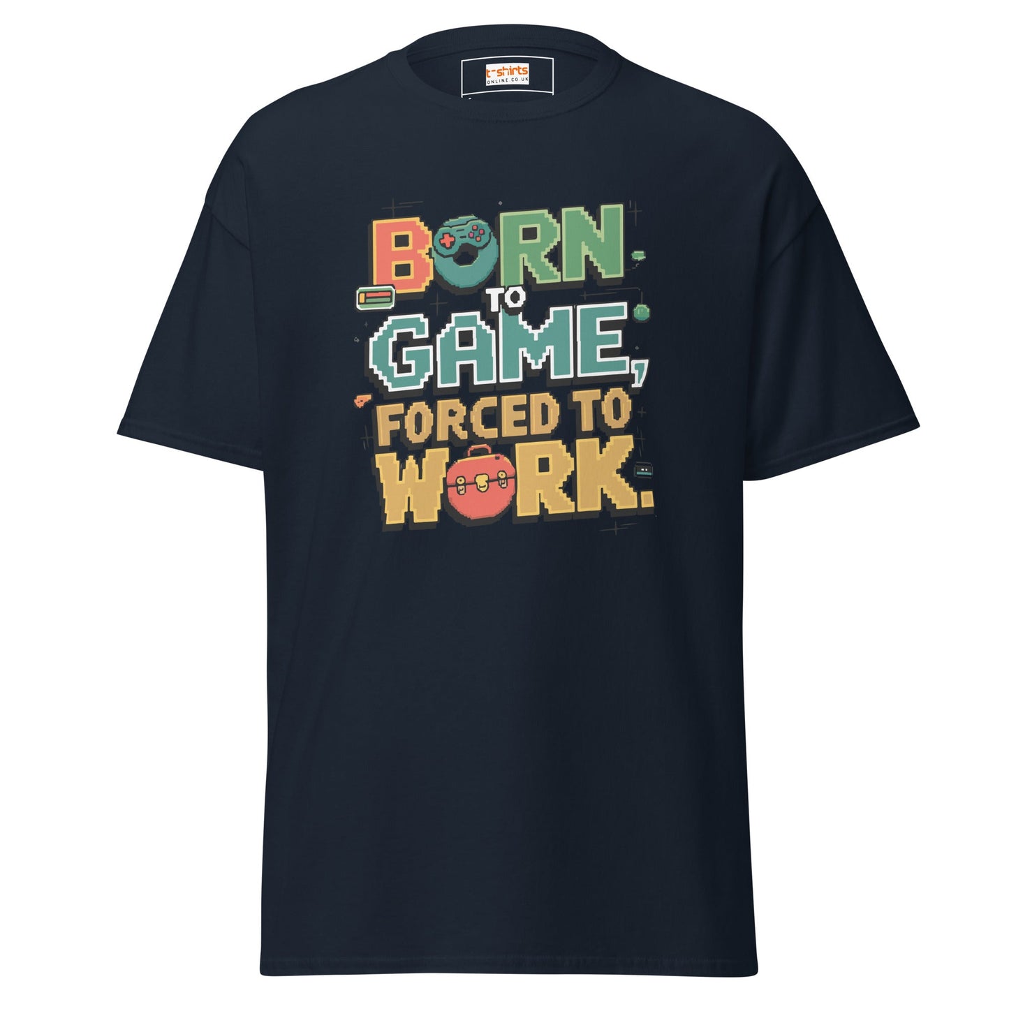 Born to Game | Retro T-Shirt - Navy - T-Shirts Online