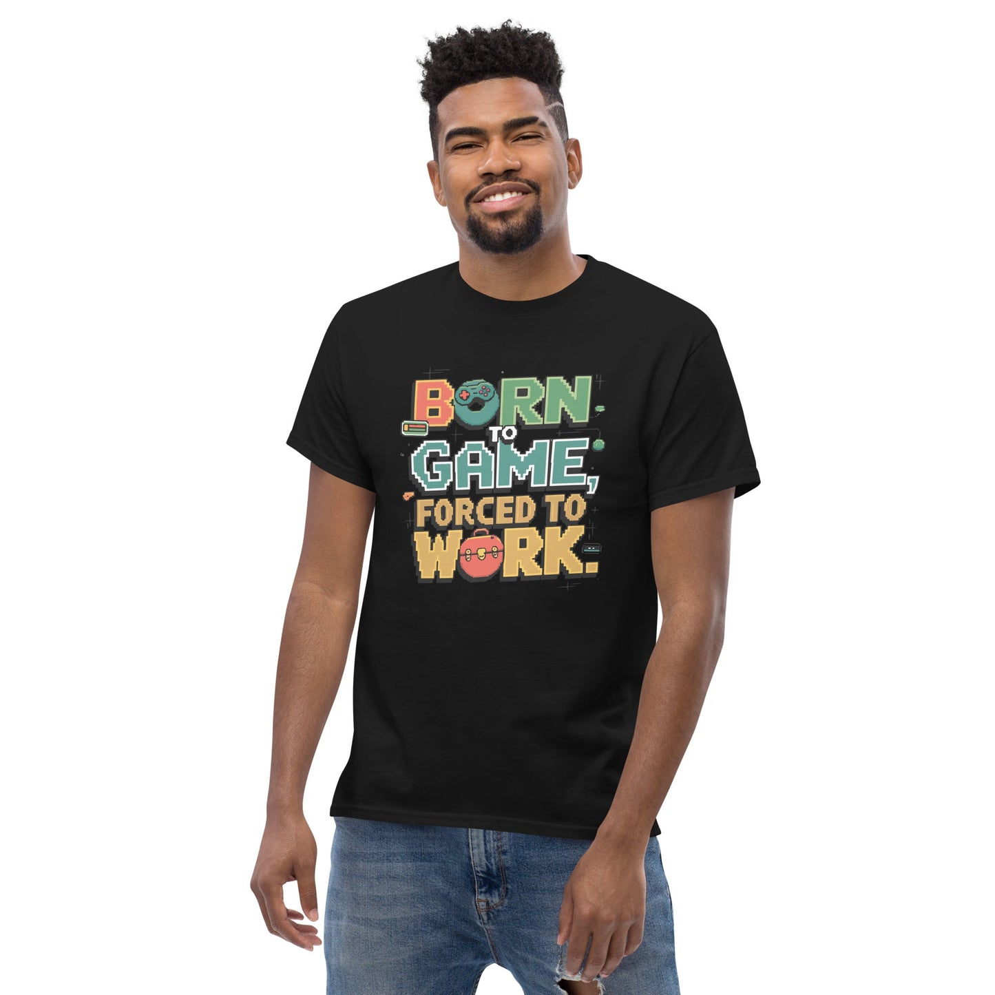 Born to Game | Retro T-Shirt - Black - T-Shirts Online