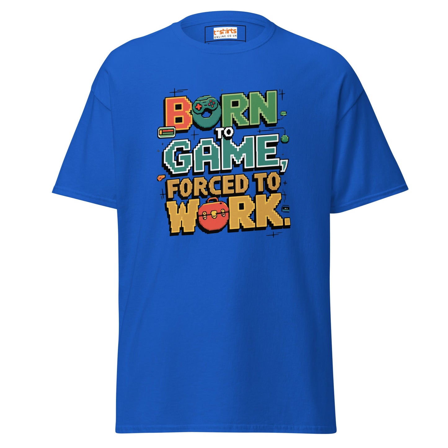 Born to Game | Retro T-Shirt - Royal - T-Shirts Online