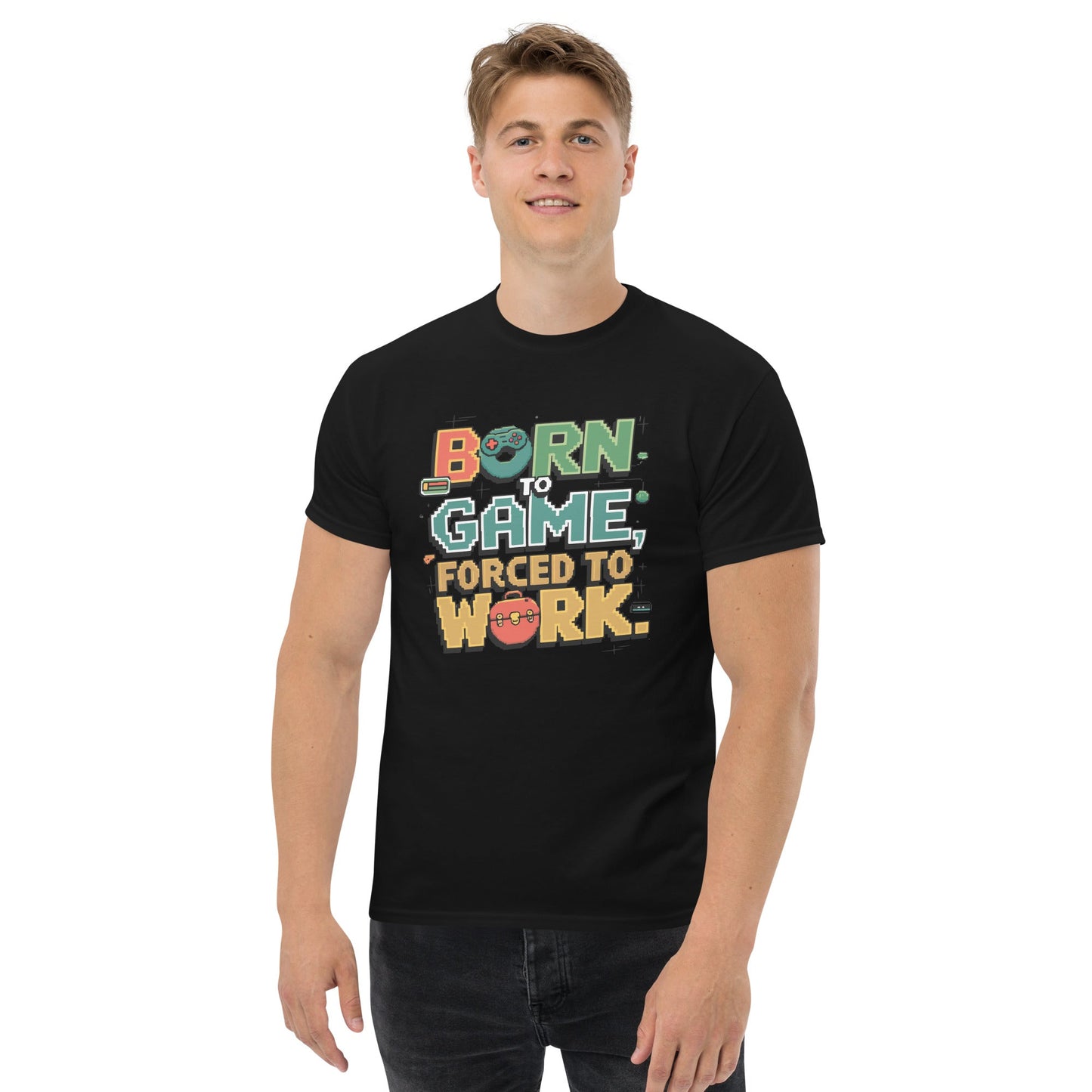 Born to Game | Retro T-Shirt - Black - T-Shirts Online