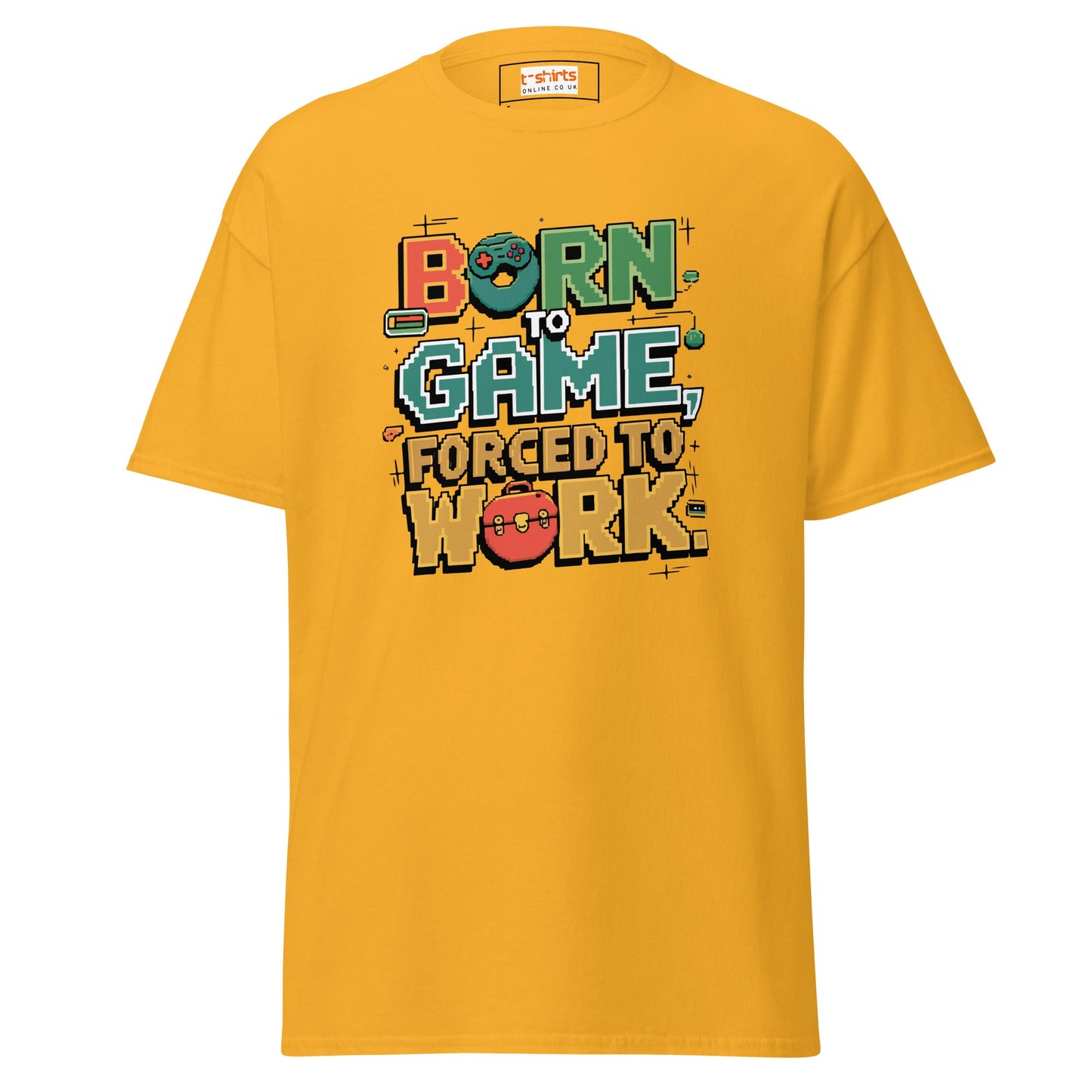 Born to Game | Retro T-Shirt - Gold - T-Shirts Online