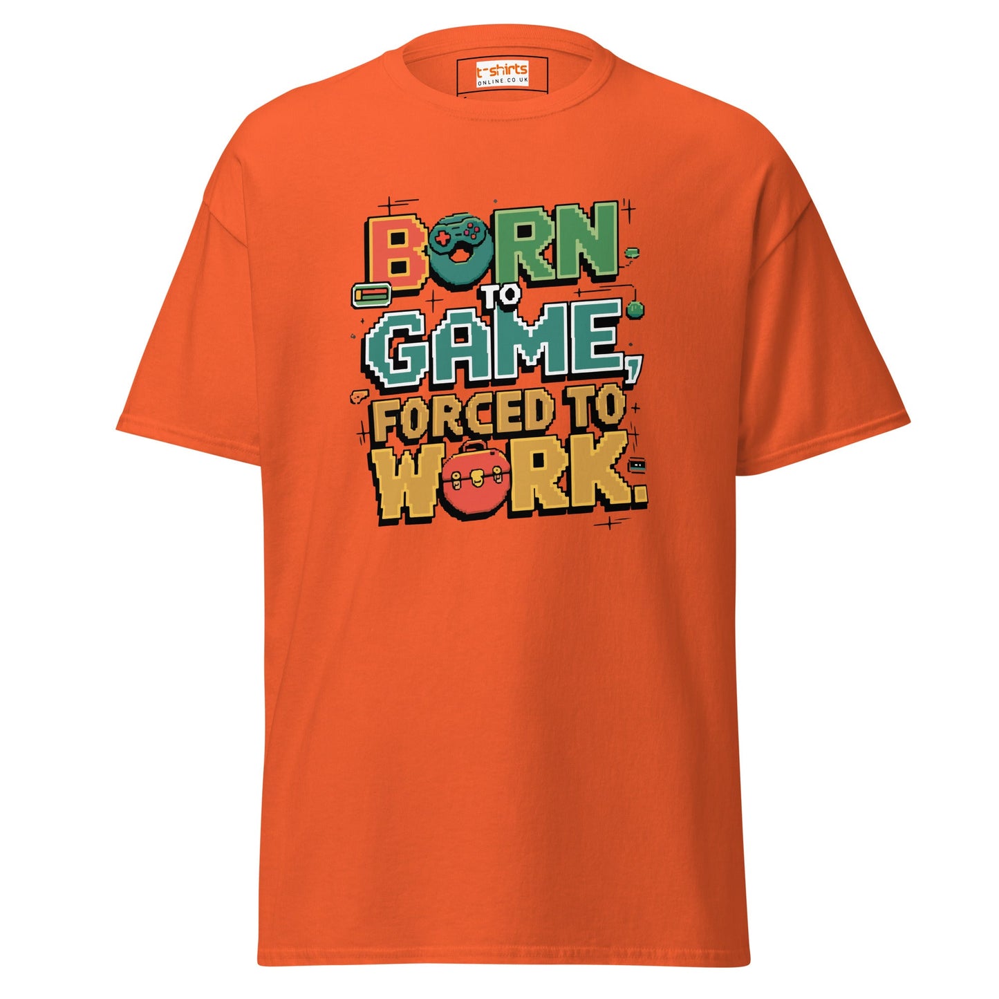Born to Game | Retro T-Shirt - Orange - T-Shirts Online