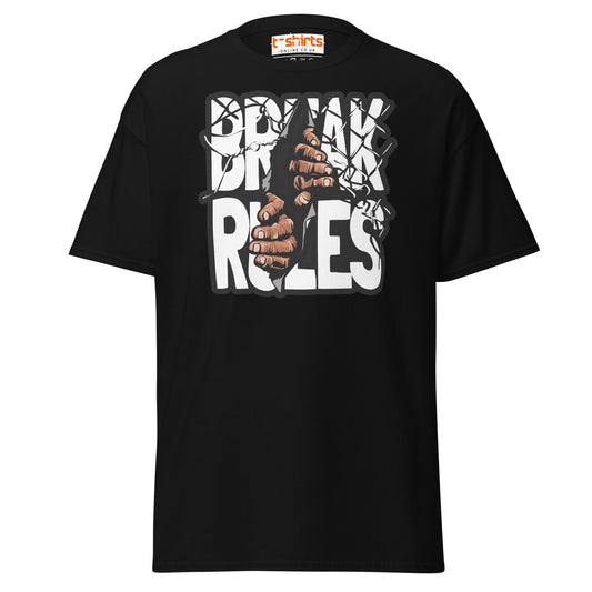 Break Rules T-Shirt | Bold Rebellion Graphic Tee - Black - T-Shirts Online