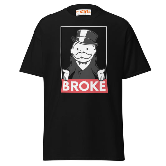Broke T-Shirt | Funny Monopoly - Inspired Parody Tee - Black - T-Shirts Online