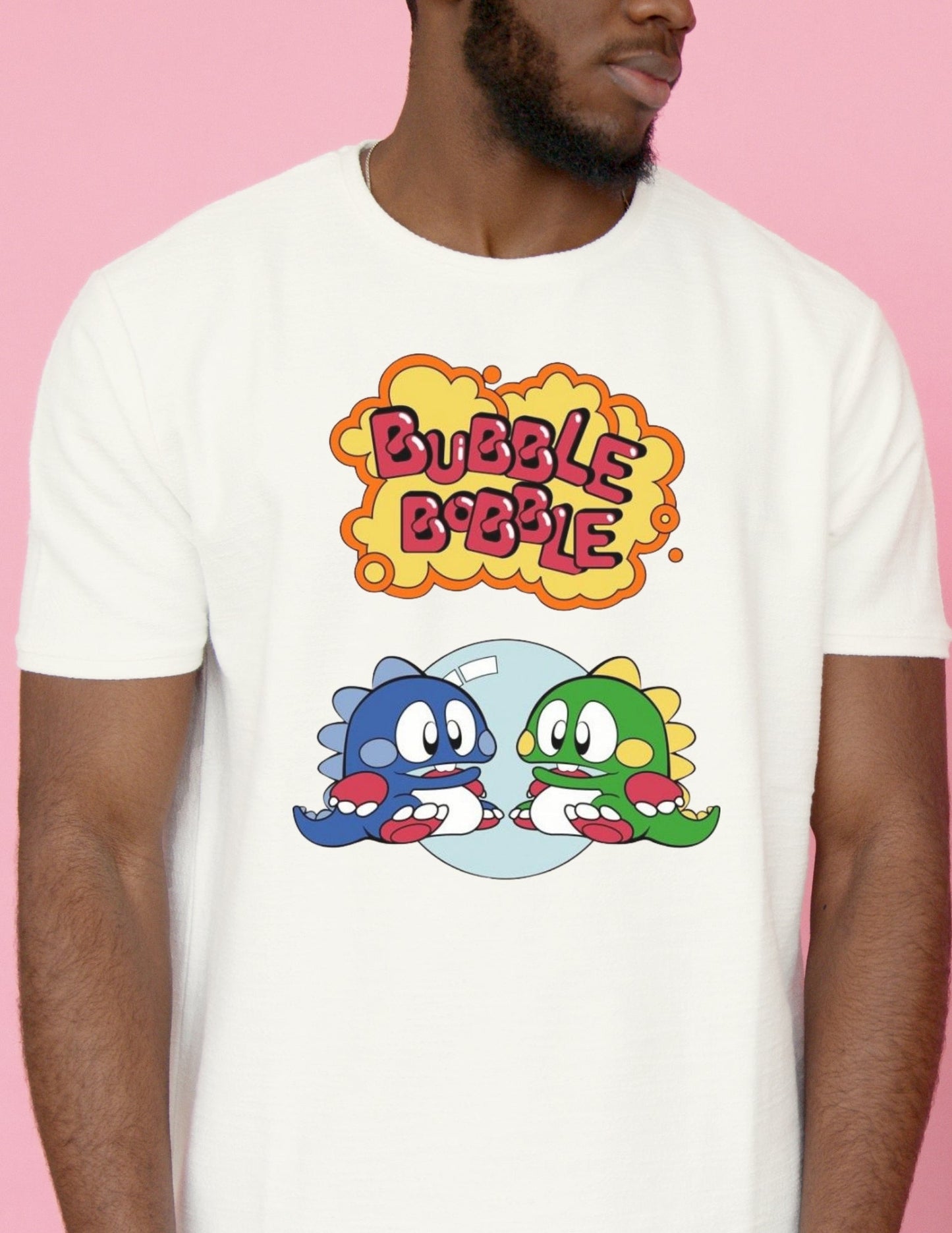 Bubble Bobble Retro Gaming T-Shirt | Dino T-Shirt - Black - T-Shirts Online