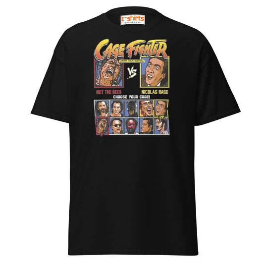 Cage Fighter T-Shirt | Funny Nicolas Cage Parody Tee - Black - T-Shirts Online