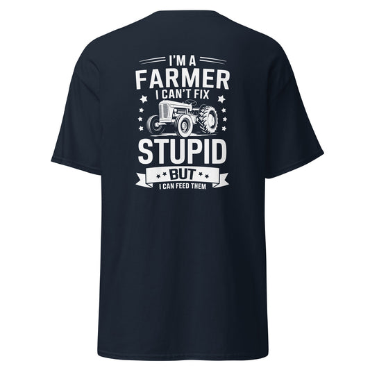Can't Fix Stupid | Farmer T-Shirt - Navy - T-Shirts Online