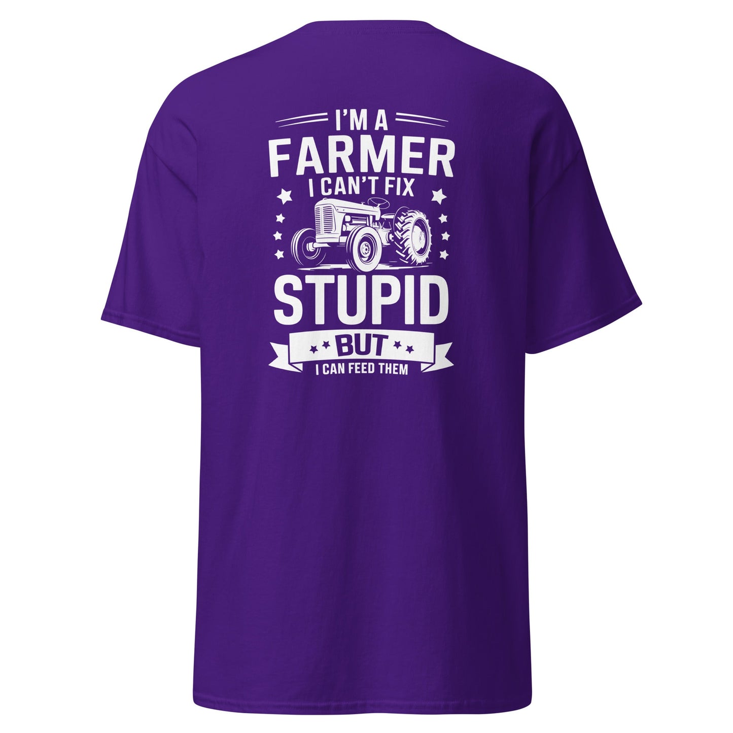 Can't Fix Stupid | Farmer T-Shirt - Purple - T-Shirts Online