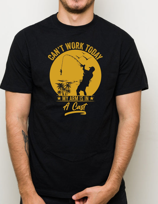 Can't Work Today T-Shirt | Fishing Enthusiast Tee - Maroon - T-Shirts Online