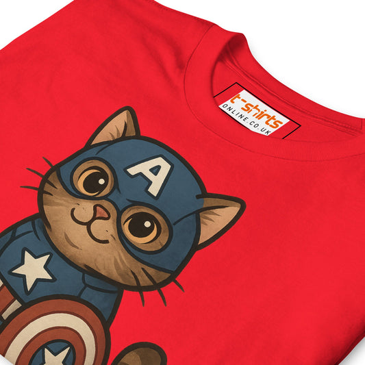 Captain Americat T-Shirt | Cat Movie Mashup - Sand - T-Shirts Online