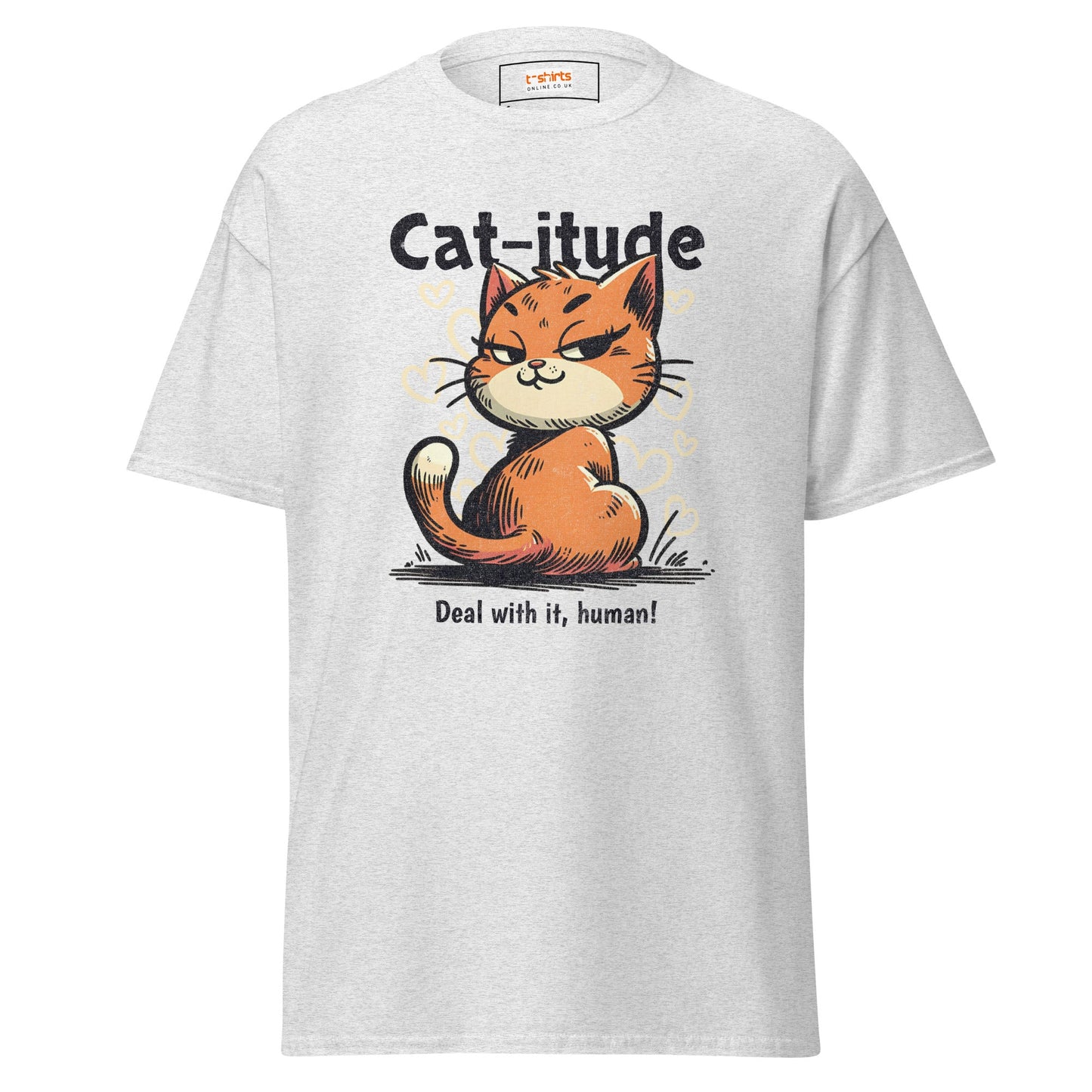 Cat - itude T-Shirt | Feline Women's Tee - Ash - T-Shirts Online