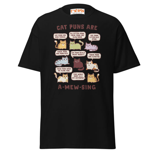 Cat Puns T-Shirt - Black - T-Shirts Online