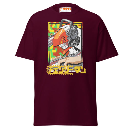 Chainsaw Man Inspired T-Shirt - Maroon - T-Shirts Online