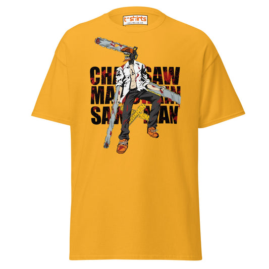 Chainsaw Man T-Shirt | Anime Fan Art Graphic Tee - Gold - T-Shirts Online