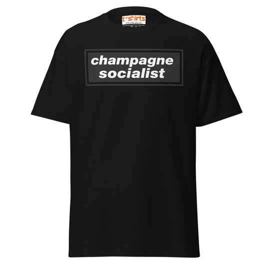 Champagne Socialist T-Shirt | Bold Statement Graphic Tee - Black - T-Shirts Online