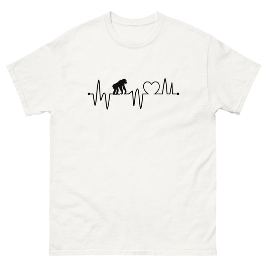 Chimp Heartbeat | Men's T-Shirt - White - T-Shirts Online