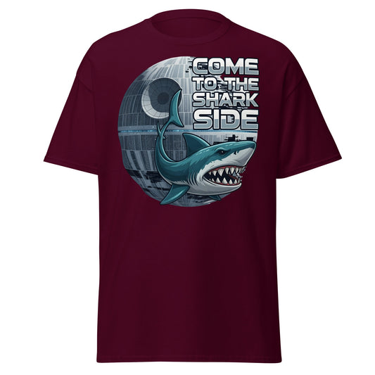 Come to the Shark Side T-Shirt - Funny Shark Star Wars Tee - Maroon - T-Shirts Online
