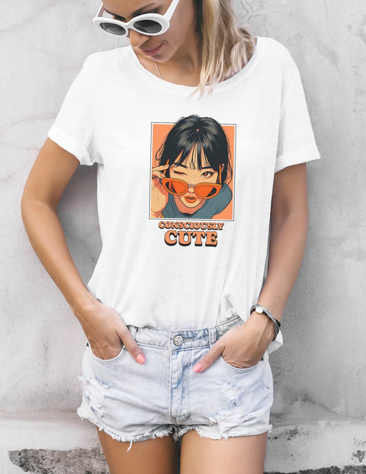 Consciously Cute T-Shirt | Sassy Women's Tee - Black - T-Shirts Online