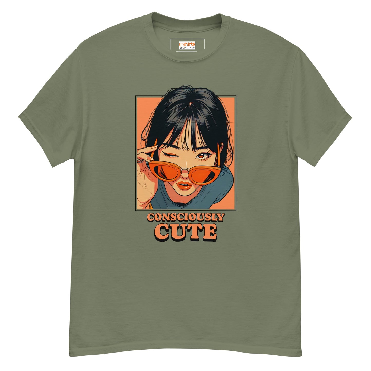 Consciously Cute T-Shirt | Sassy Women's Tee - Military Green - T-Shirts Online