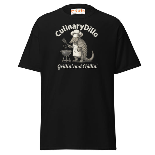 CulinaryDillo BBQ Armadillo T-Shirt – Grill & Chill Tee - Black - T-Shirts Online