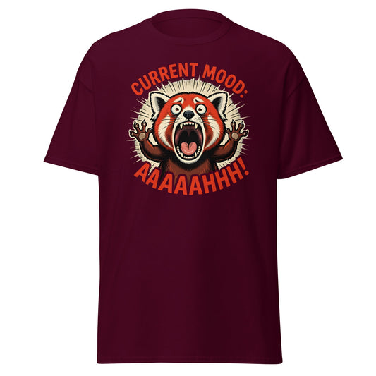 Current Mood AAAAHHHH Red Panda T-Shirt Funny - Maroon - T-Shirts Online