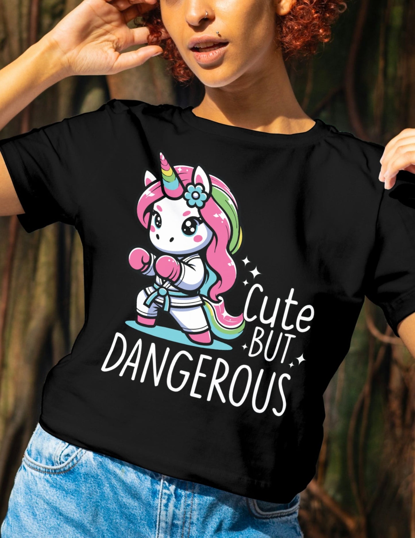 Cute but Dangerous | Unicorn T-Shirt - Black - T-Shirts Online