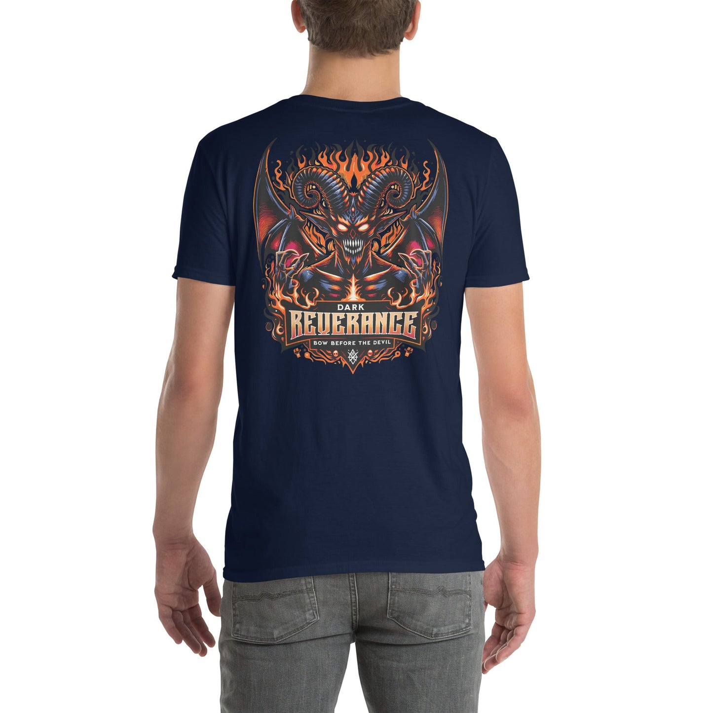 Dark Reverance T-Shirt | Bow Before the Devil - Navy - T-Shirts Online