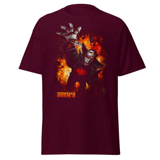 Darkman Movie Comic Book T-Shirt: Retro 90s Hero - Maroon - T-Shirts Online