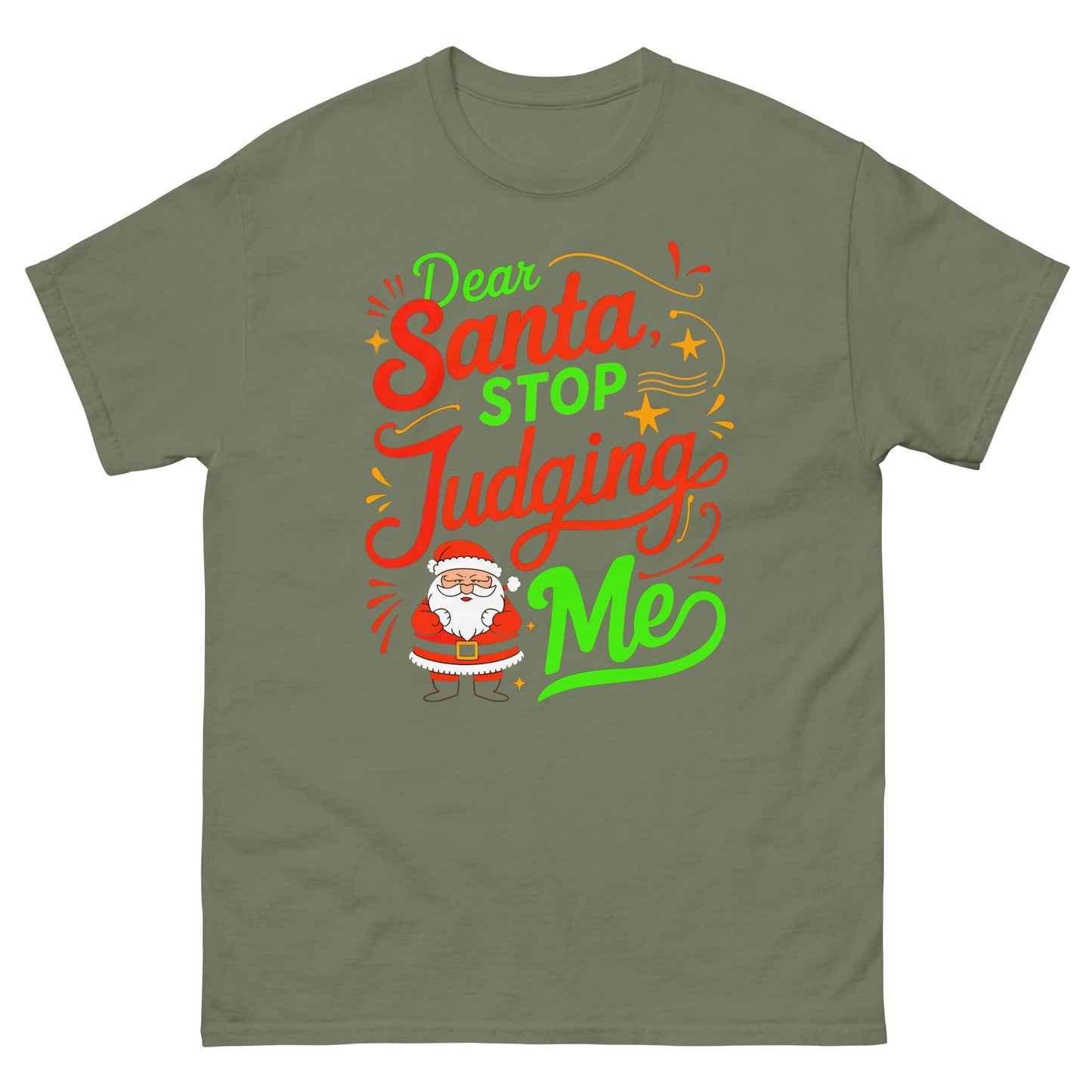 Dear Santa | Christmas T-Shirt - Military Green - T-Shirts Online