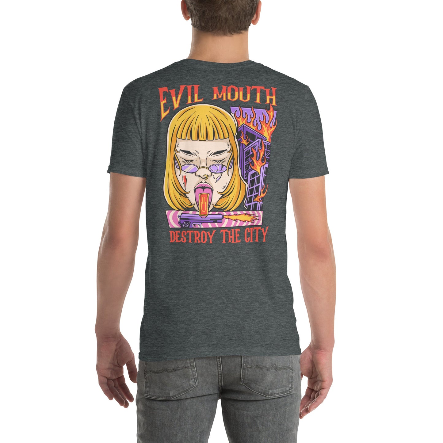 Destroy the City T-Shirt | Streetwear Tee - Dark Heather - T-Shirts Online