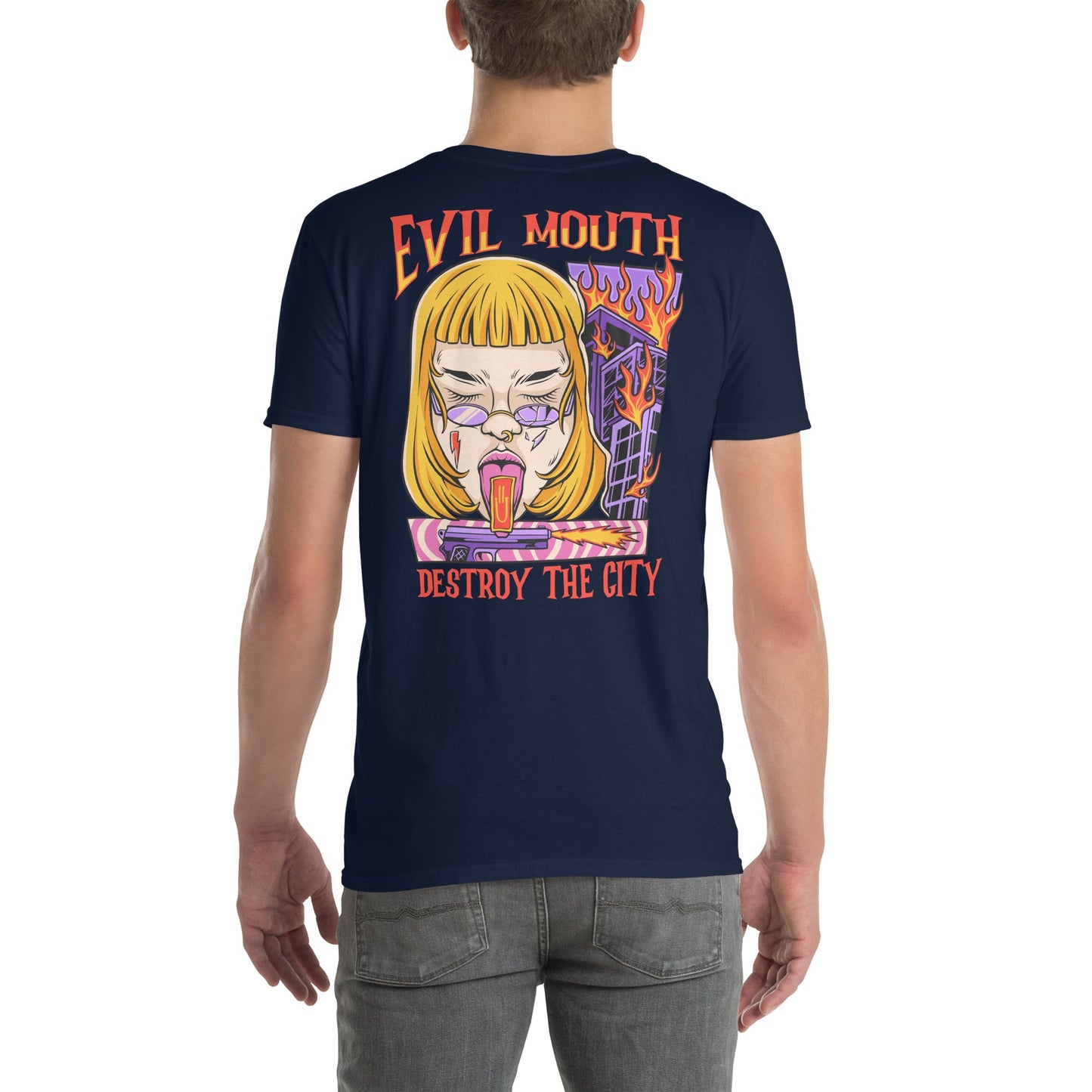 Destroy the City T-Shirt | Streetwear Tee - Navy - T-Shirts Online