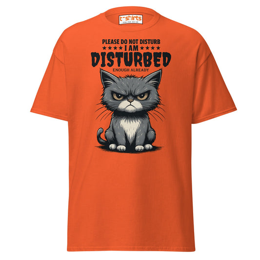 Disturbed Cat T-Shirt – Funny Grumpy Cat Tee - Orange - T-Shirts Online