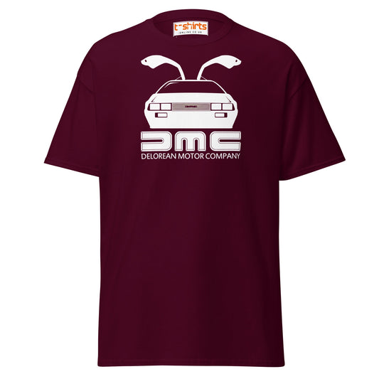 DMC DeLorean T-Shirt | Retro Car Lovers Tee - Maroon - T-Shirts Online