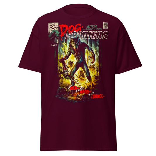 Dog Soldiers Werewolf Horror Comic T-Shirt - Maroon - T-Shirts Online