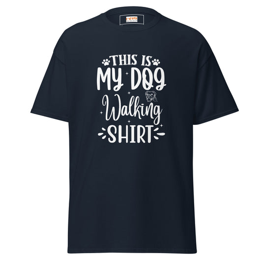 Dog Walking T-Shirt | Dog T-Shirt - Navy - T-Shirts Online