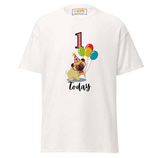 Dog's First Birthday | Dog T-Shirt - White - T-Shirts Online