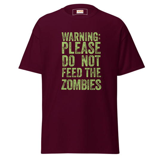 Don't Feed the Zombies | Undead T-Shirt - Maroon - T-Shirts Online