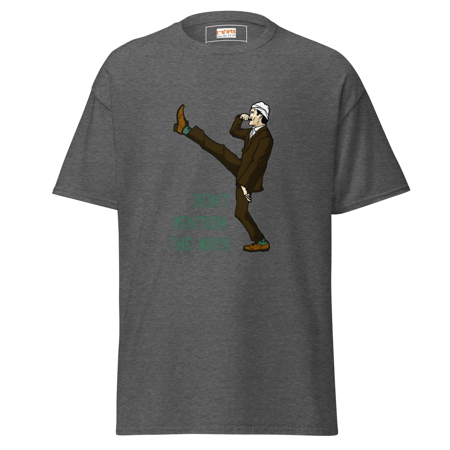Don't Mention the War | Fawlty Towers T-Shirt - Dark Heather - T-Shirts Online