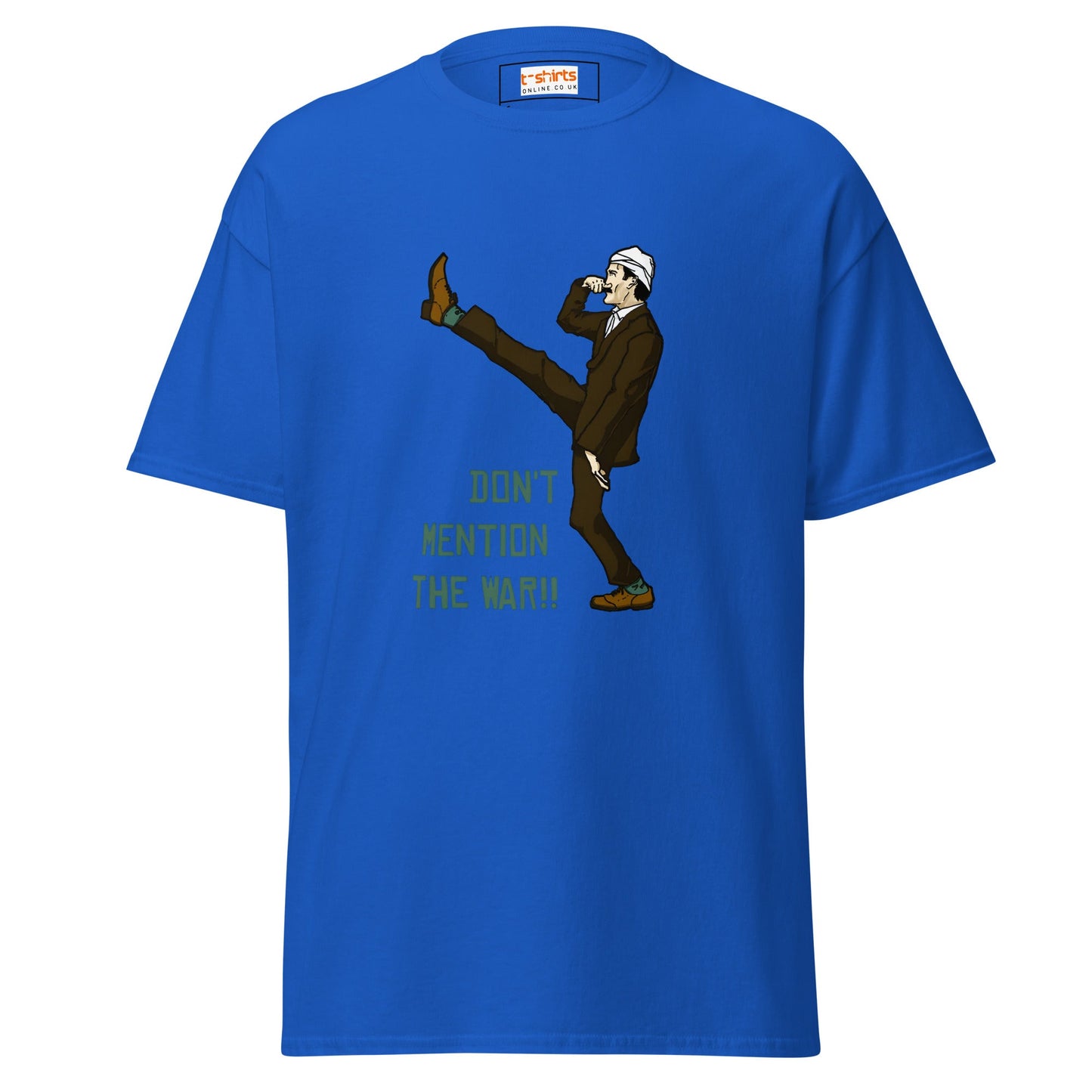 Don't Mention the War | Fawlty Towers T-Shirt - Royal - T-Shirts Online
