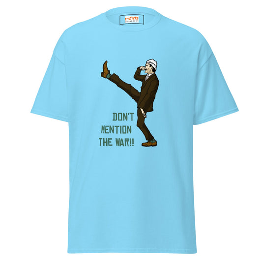 Don't Mention the War | Fawlty Towers T-Shirt - Sky - T-Shirts Online