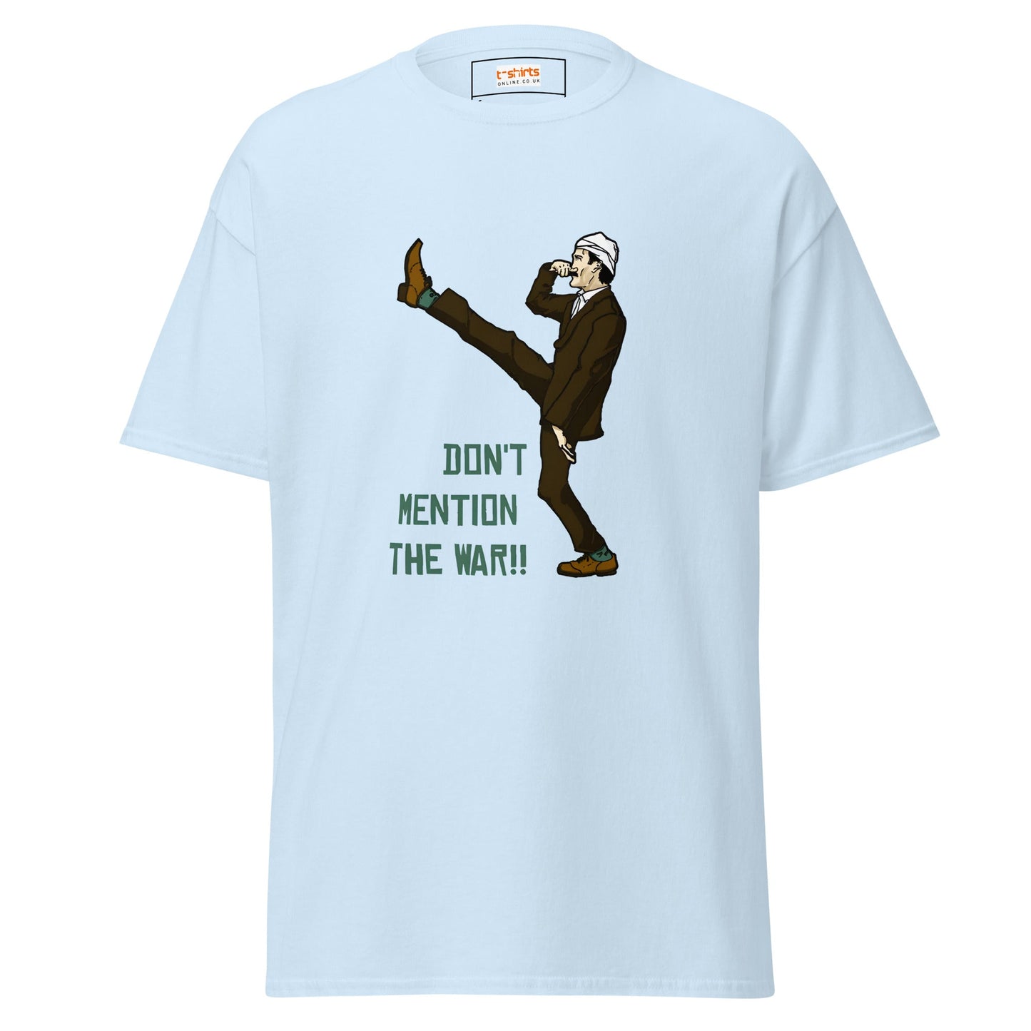 Don't Mention the War | Fawlty Towers T-Shirt - Light Blue - T-Shirts Online