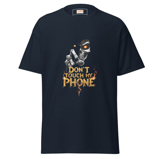 Don't Touch my Phone | Sarcastic T-Shirt - Navy - T-Shirts Online