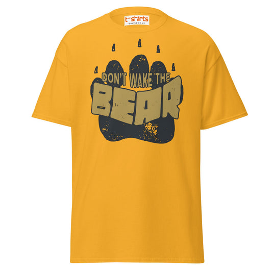 Don’t Wake The Bear T-Shirt | Funny Lazy Mood Tee - Gold - T-Shirts Online