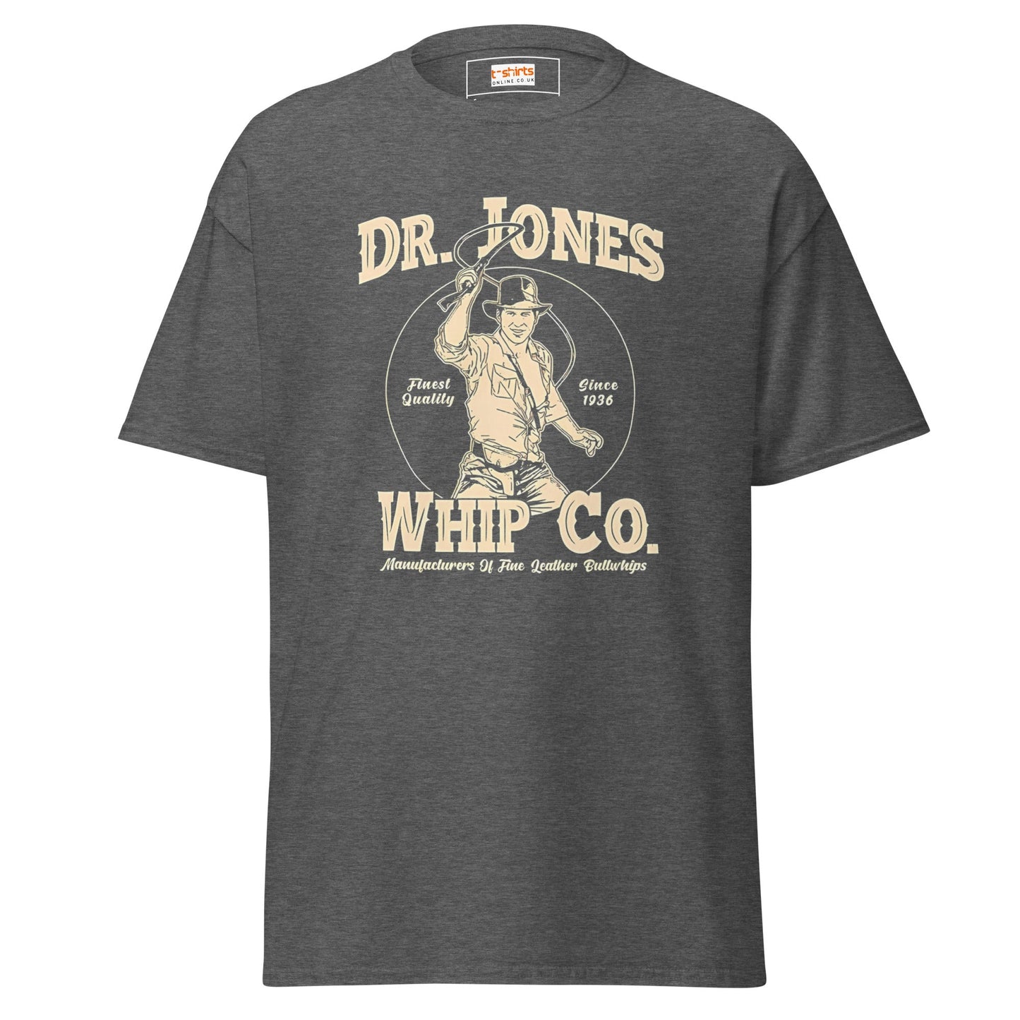 Dr Jones Whip Co | 80's Movie T-Shirt - Dark Heather - T-Shirts Online
