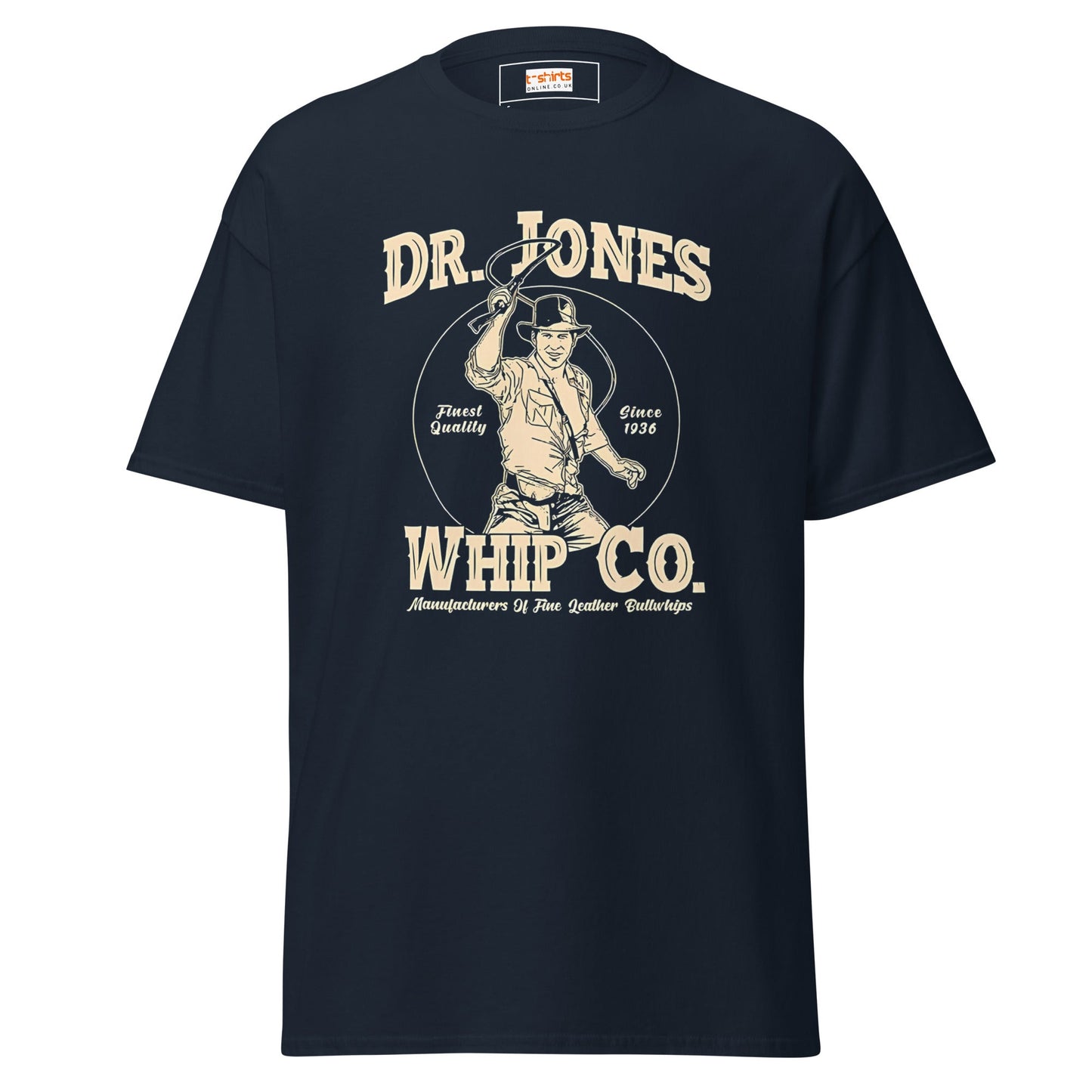 Dr Jones Whip Co | 80's Movie T-Shirt - Navy - T-Shirts Online