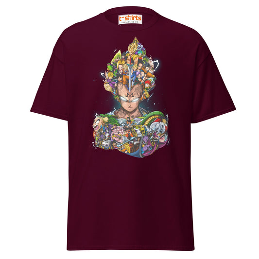 Dragon Ball Z Collage T-Shirt | Epic Anime Art Tee - Maroon - T-Shirts Online