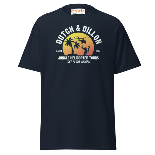 Dutch & Dillon Jungle Tours T-Shirt | Retro Movie Tee - Navy - T-Shirts Online