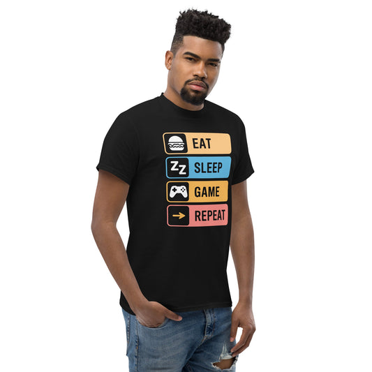 Eat Sleep Game | Gaming T-Shirt - Black - T-Shirts Online